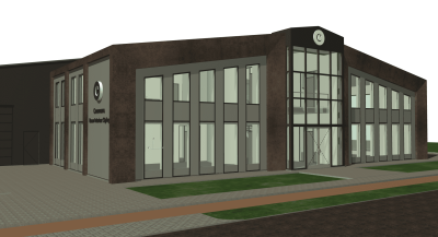 NIEUWBOUW: kantoorpand + showroom te Nuland